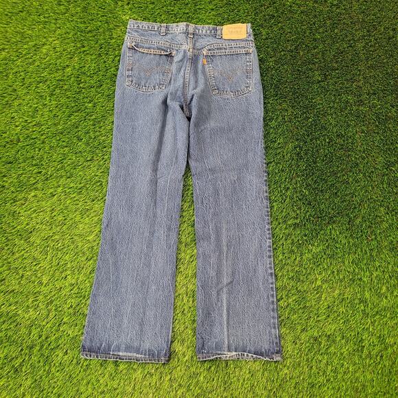 Vintage LEVIS 517 Bootcut Jeans 32x31 Western Denim Fraying - Picture 2 of 16